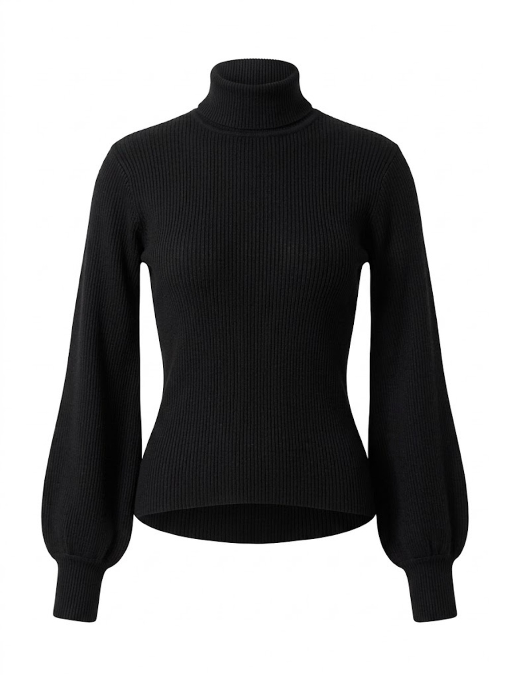 Vintage Mister Leonard Black Knit Turtleneck Balloon Sleeve Sweater Ribbed Small